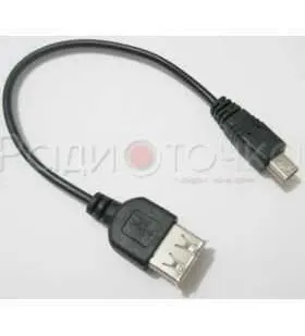 фото Переходник штекер mini USB - гнездо USB шнур 10 см (1011) (OTG)