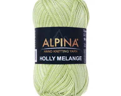 фото Пряжа ALPINA "HOLLY MELANGE" 100% мерсеризованный хлопок 50 г 200 м №10 бежевый/т.бежевый