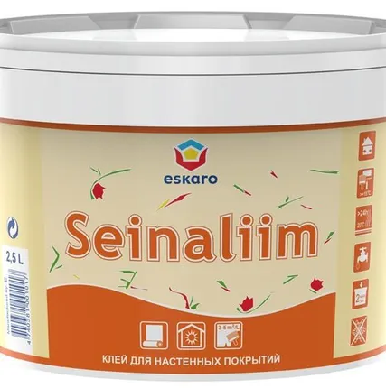 Фото №0 Готовый клей для тяж. обоев "Eskaro Seinaliim" 2,5л
