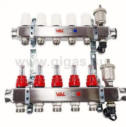 Фото №0 Коллекторная группа нерж. со встр. расх. в сборе, 1"х5 вых. Евроконус