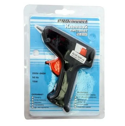 Фото №1 Пистолет клеевой 15Вт малый (блист.) PROCONNECT 12-0102