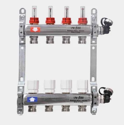 Фото №0 КОЛЛЕКТОР UNI-FITT 5 ВЫХ ЕВРОКОНУС 3/4 С РАСХОДОМЕРОМ пр-во Италия