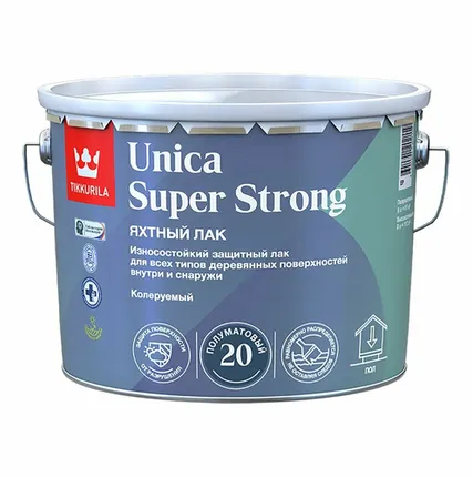 Фото №0 Лак универсальный Unica Super Strong Tikkurila, полуматовый, 9 л
