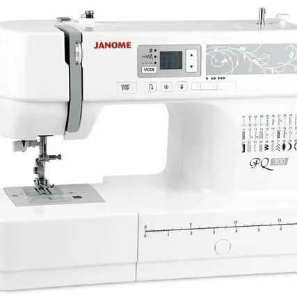 Фото №0 Швейная машина Janome PQ 300, белый/серый