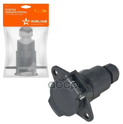 Фото №0 Розетка Прицепа/Тягача 24В Тип-N 7 Контактов Пластик (Гайка) AIRLINE арт. ATE-30