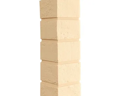 фото Угол наружный для панелей Состаренный кирпич Бежевый 390х120мм, Grand Line