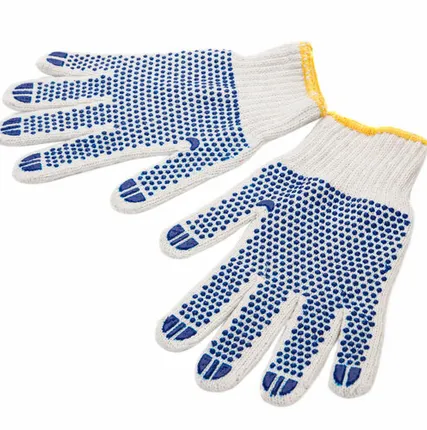 Фото №0 Перчатки синтетика синий облив, белые M-L 8-9