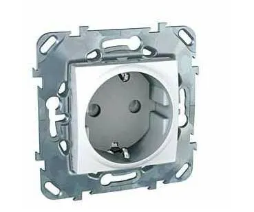 фото Механизм розетки 1-м unica с/з з/ш белый