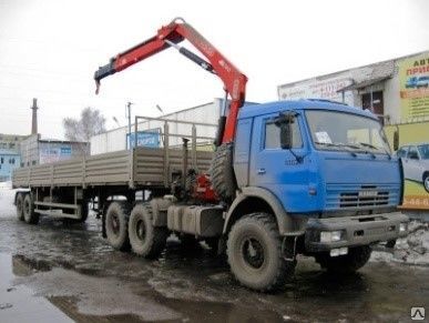 фото Длинномер с манипулятором 
 
 Борт 20т /стрела 10т /
 
 Кузов д.-10м, ш