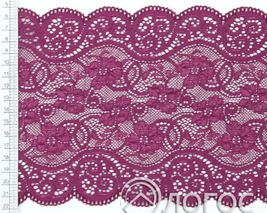 фото Кружево стрейч гипюр Е154 155мм И, фиолетовый