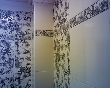 фото Облицовка стены керамической плиткой