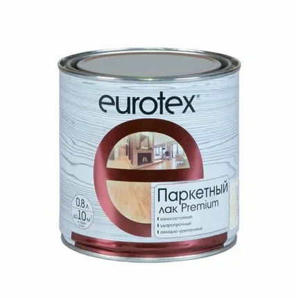 Фото №0 Eurotex - Premium (лак паркетный) полуматовый 0,8 л