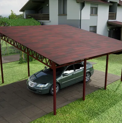 Фото №0 Односкатный навес №31 из гибкой черепицы 5,9х6,25 м