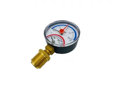 фото Термоманометр радиальный 16 бар TIM 1/2" н.р., Ø корпуса=63 мм, t=0...120°С