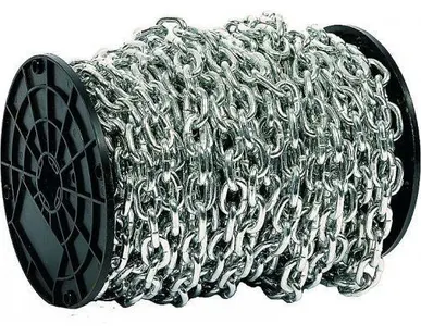 фото D4 Цепь сварная короткозвенная оцинков. DIN766 (40м)