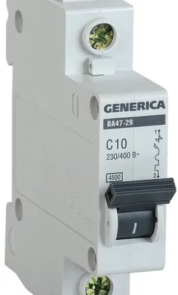 Фото №0 IEK Авт. выкл. ВА47-29 1Р 10А 4,5кА х-ка С GENERICA