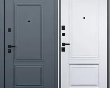 фото Входная дверь Гермес НЕО графит-белый матовый АСД