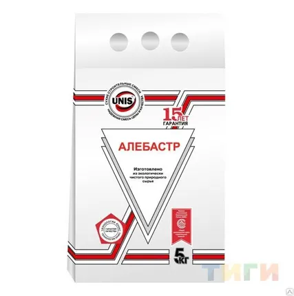 Фото №0 Алебастр "Юнис" 5кг (уп. 4шт.)