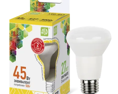 фото ЛАМПА Светодиодная LED-R63-STD 5ВТ 230В Е27 3000К 450ЛМ ASD