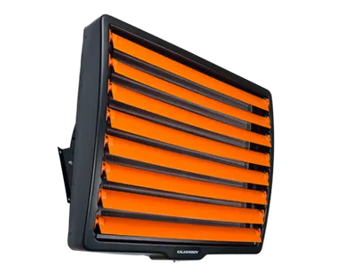 фото Тепловентилятор водяной Калашников KVF-W80-11 (33-83 кВт), струя 18 м, с усиленным теплообменником