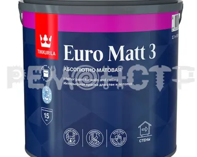 фото Краска интер  2,7л база А лат мат Tikkurila EURO МАТТ_3 (1) П