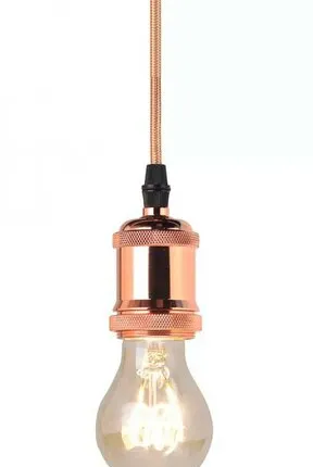 Фото №0 Патрон Подвес с патроном металлическим E27, 1 м, медь, «Smartbuy»