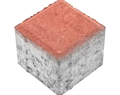 фото Тротуарная плитка Берит Квадрат Красная 100х100х80 на белом цементе