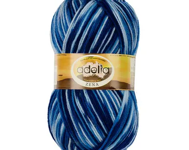 фото Пряжа ADELIA "ZENA" 100% акрил 100 г 308 м №16 салатово-белый