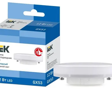 фото Лампа светодиодная T75 таблетка 12Вт 230В 6500К GX53 ИЭК LLE-T80-12-230-65-GX53