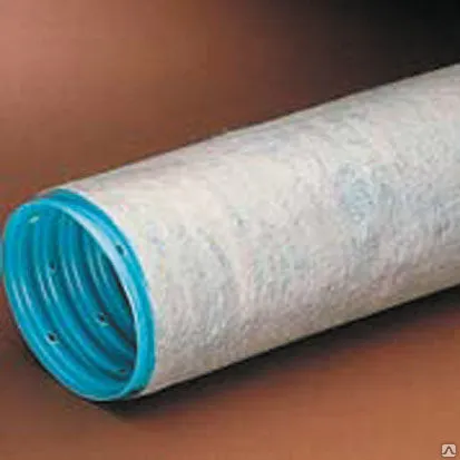 Фото №0 Труба дренажная в геотекстильном фильтре ПВХ Wavin, Ф 65/75 мм