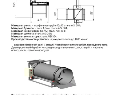 фото Аппарат для удаления влаги с сыпучих продуктов, семян подсолнечника и различного вида орехов