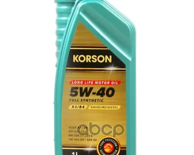 фото Korson 5W-40 Full Synthetic A3/B4 1Л (Синт. Мотор. Масло.)