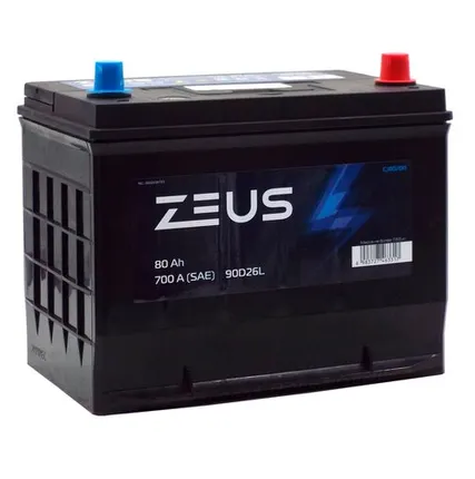 Фото №0 Аккумулятор ZEUS Asia 90D26L 80 Ач о.п.