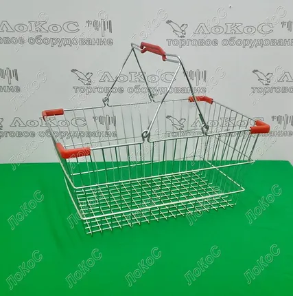 Фото №0 Корзина для самообслуживания металлическая, красная ручка