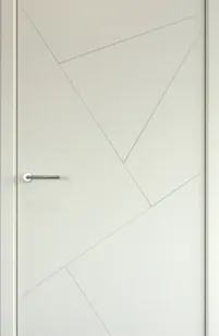 фото Межкомнатные двери ALBERO "Геометрия 2" (С защелкой магнитной) Эмаль Латте (ДГ)