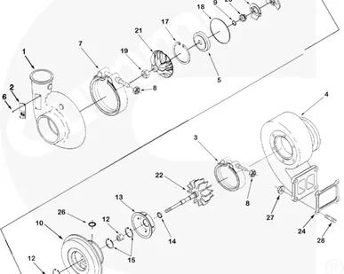 фото Турбины Holset HX55 Cummins M Series 4024967 3593607 3593606