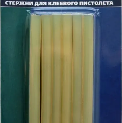 Фото №0 Стержни клеевые ПРАКТИКА цвет желтый, прозрачный, 7 х 100 мм,