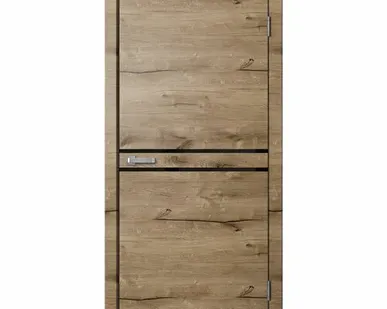 фото Дверь межкомнатная LF03 (Loft) черный АВС-пластик, ПВХ, Дуб Пацифик 2000х600мм