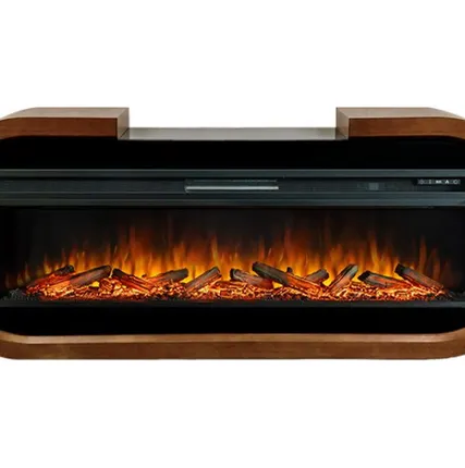 Фото №0 Каминокомплект Soho под Vision 60 орех с черным + Royal Flame Vision 60 LOG Led