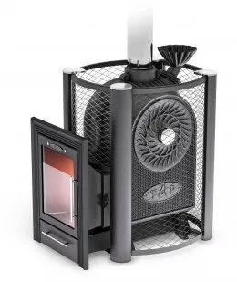 фото Печь для бани ТМФ Черная жемчужина Люмина Плюс с нерж. зак. каменкой