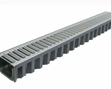 фото Лоток водоотводный пласт с решеткой стальной