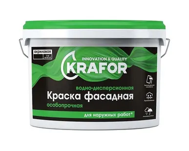 фото Краска в/д фасадная особопрочная 1,5 кг "krafor"