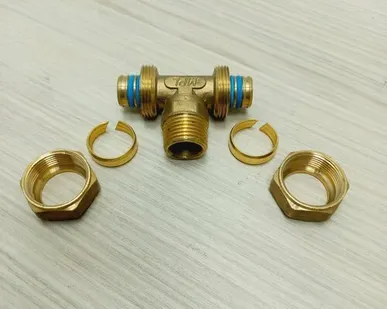 фото Обжимной тройник 20х1/2" н/р х20, Hydrosta, цанговый, комбинированный, наружная резьба. 1 шт