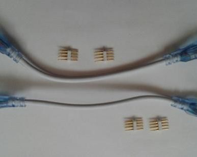 фото Коннектор двухсторонний с проводом 24,5см для неона и лент 220 V.