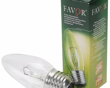 фото Лампа накаливания 'свеча' прозрачная 40Вт Е27 Favor