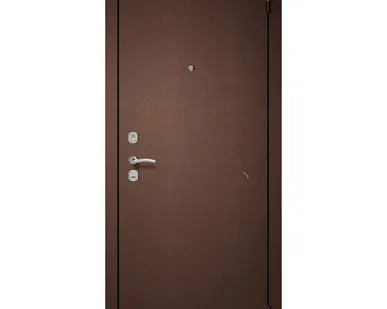 фото дверь входная Metix 22 медь антик, бетон снежный, стекло чёрное 960мм левая