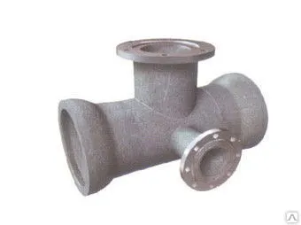 фото Крест раструб-фланец с пожарной подставкой ППКРФ Ду200 х150, ВЧШГ, шт