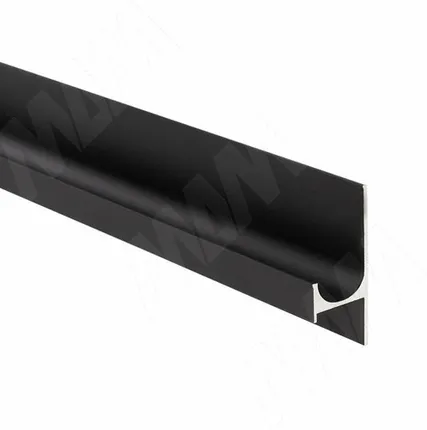 Фото №0 Профиль-ручка крепление саморезами для фасада 18мм, черный матовый (анод), L-3000мм (PH.RU25.3000.7W PR)