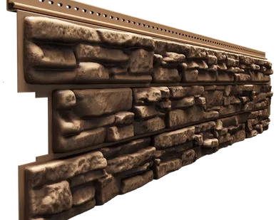 фото Сайдинг Docke ROCKY Кедровый орех Деке LUX под камень