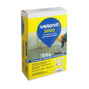 Фото №0 Наливной пол Vetonit Weber 3000, суперфинишный, 20 кг
